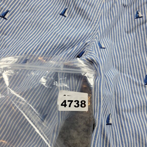 Abercrombie & Fitch Shorts Mens 31 Blue Stripe Sail Boat Chino Preppy Button Fly - Picture 7 of 7